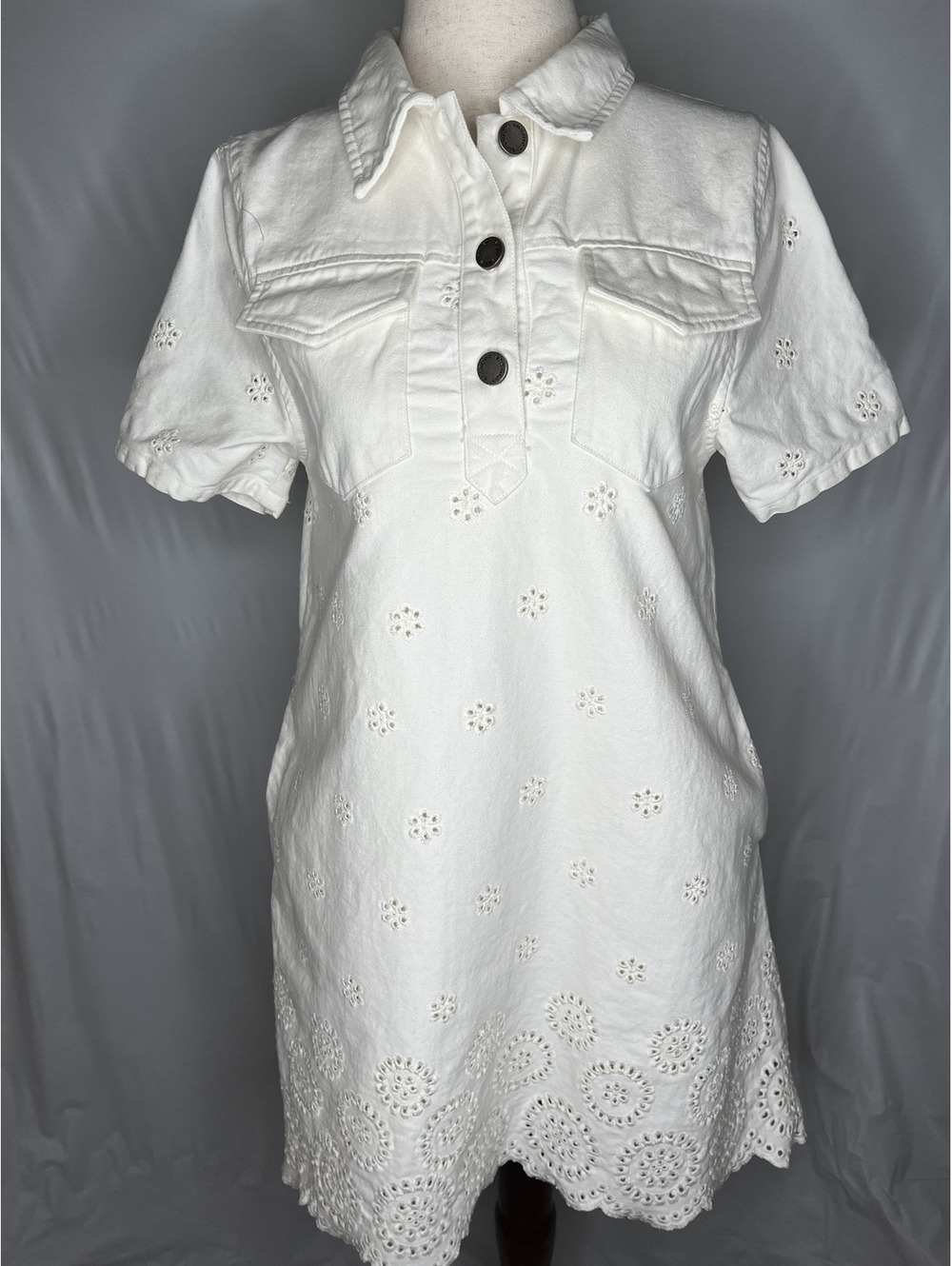 NWOT En Saison Women's White/Eyelet Dress Size XS